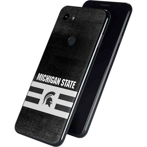 Michigan State University Black and White Stripes Google Pixel 3a XL Skin